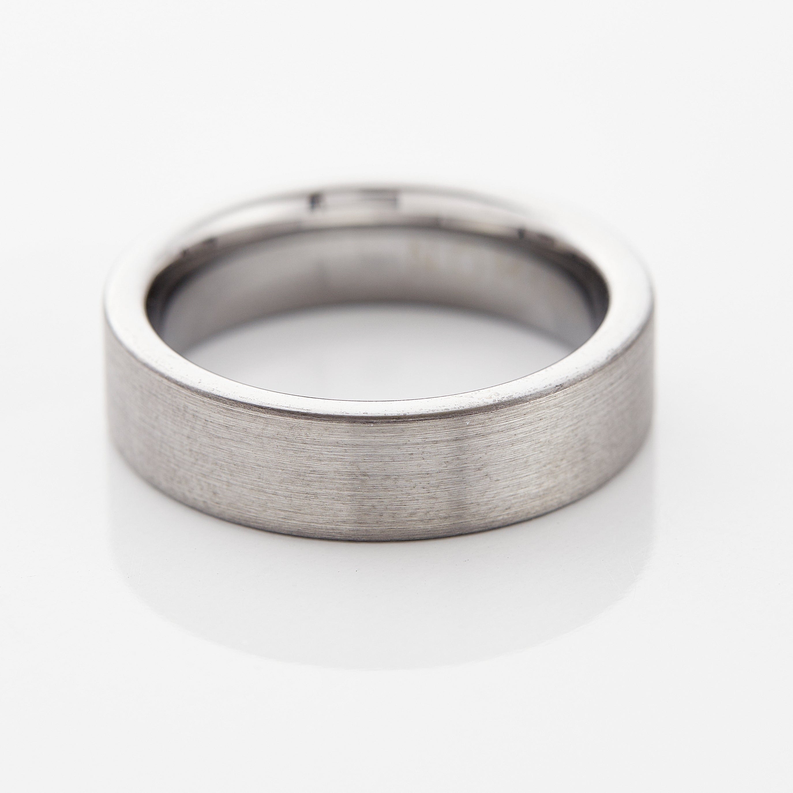 Flat Beveled Edge 6mm or 8mm Stainless Steel Band Ring in 4 Colors. Couple Ring