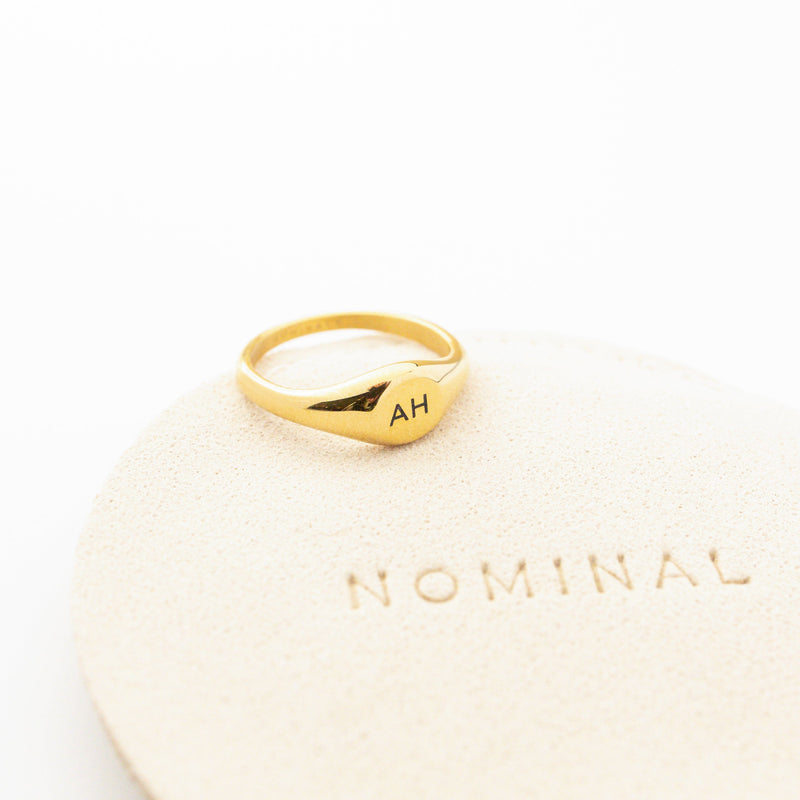 Custom Initials Signet Ring - Nominal