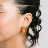 Orange Mini Jhumka Studs