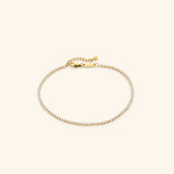 18k gold-plated Tennis Anklet set with clear crystals