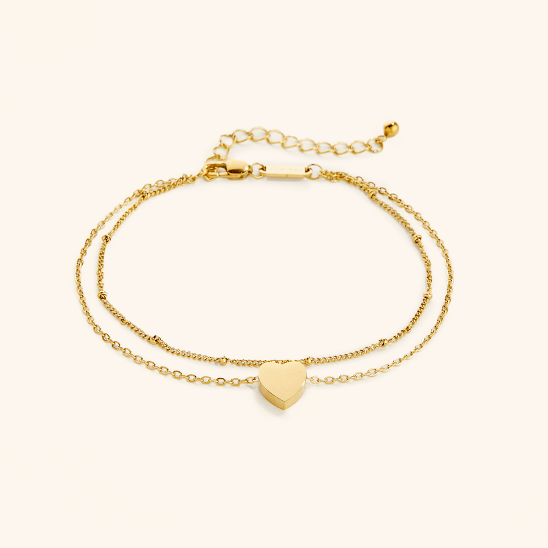 Dotted & Heart Stacker Anklet - Nominal