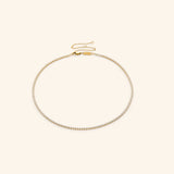 18k gold-plated Tennis Necklace set with clear crystals