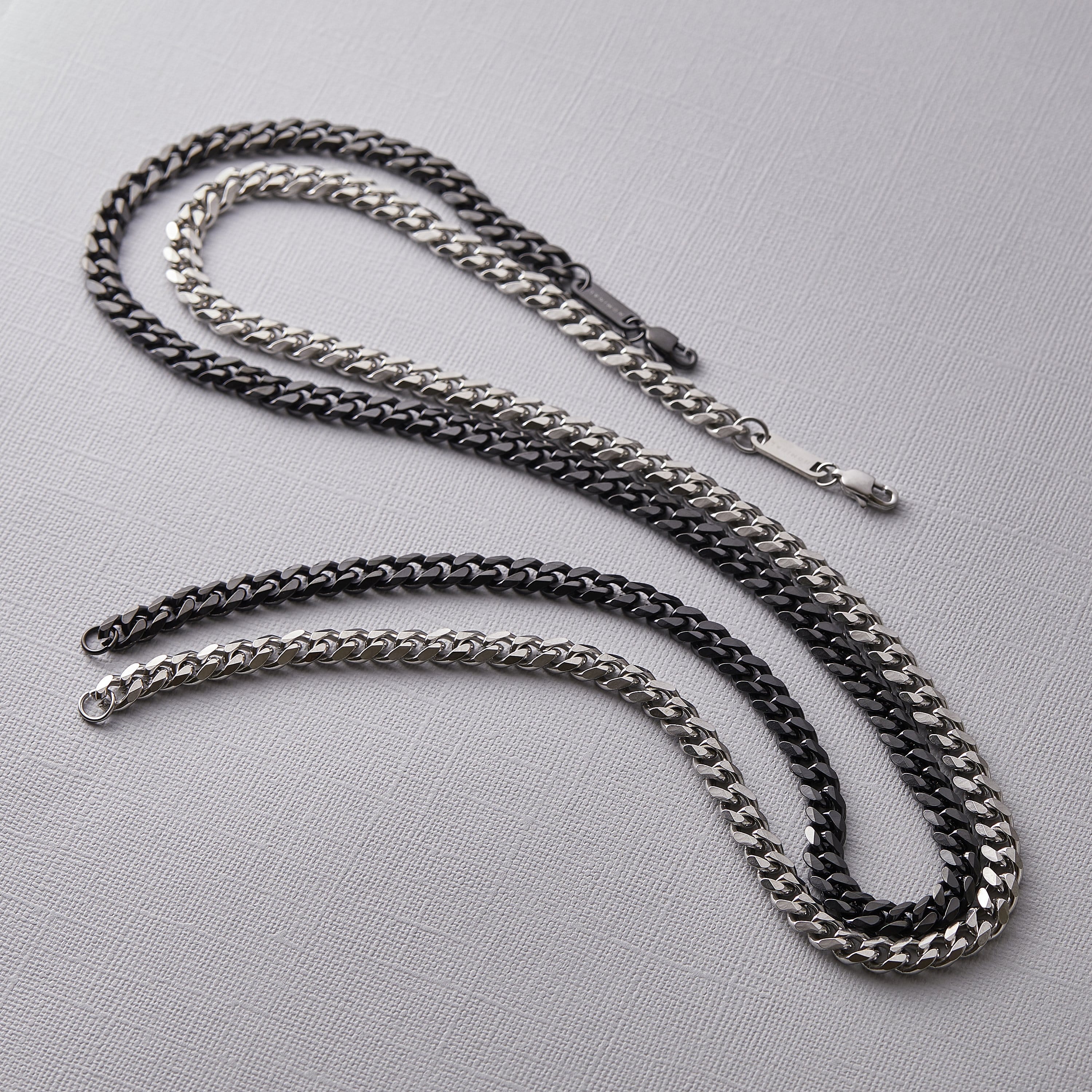Cuban Titanium Chain Necklace Minimalist Men's Woman's Silver
