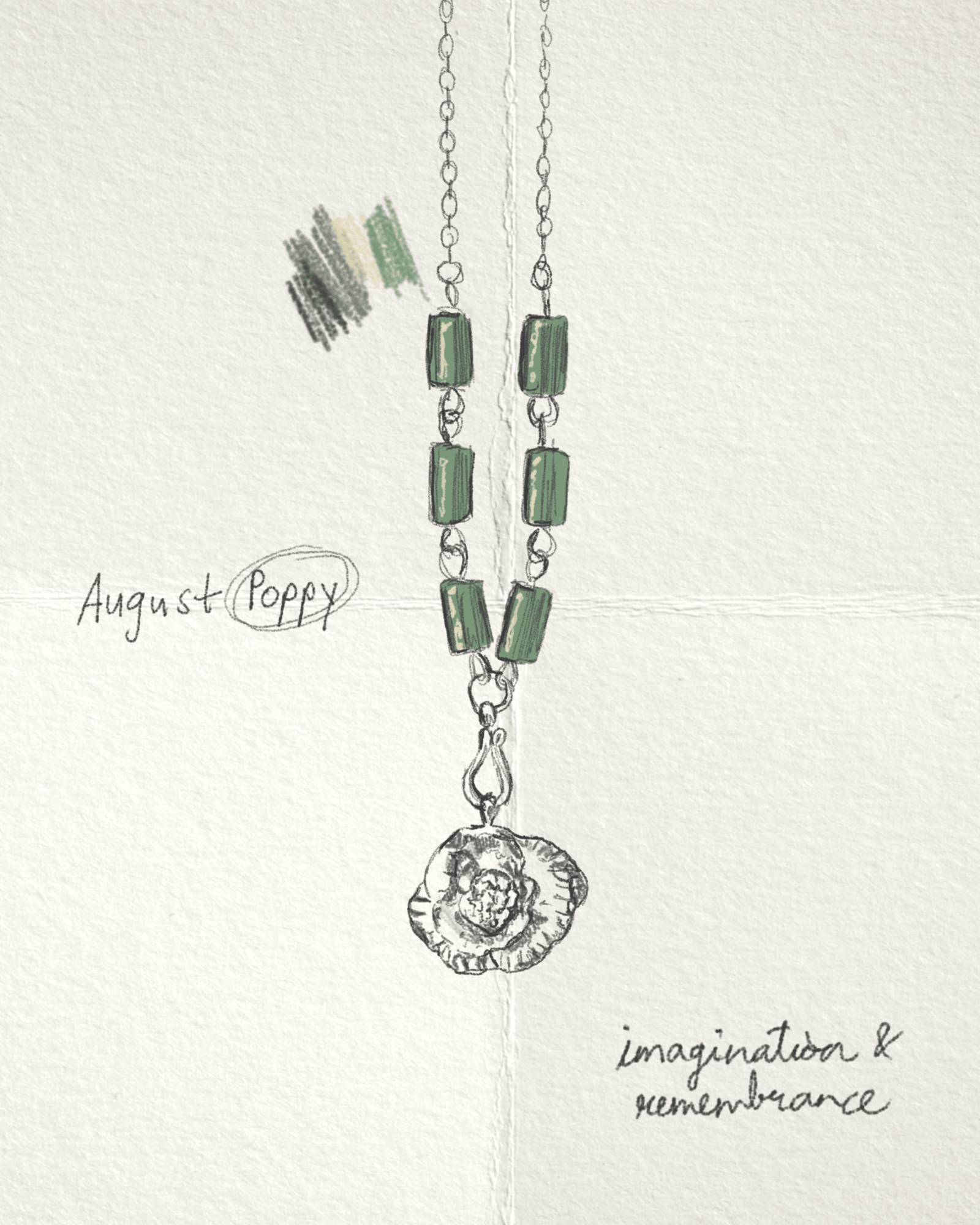 Backordered | August Poppy Birth Flower Necklace