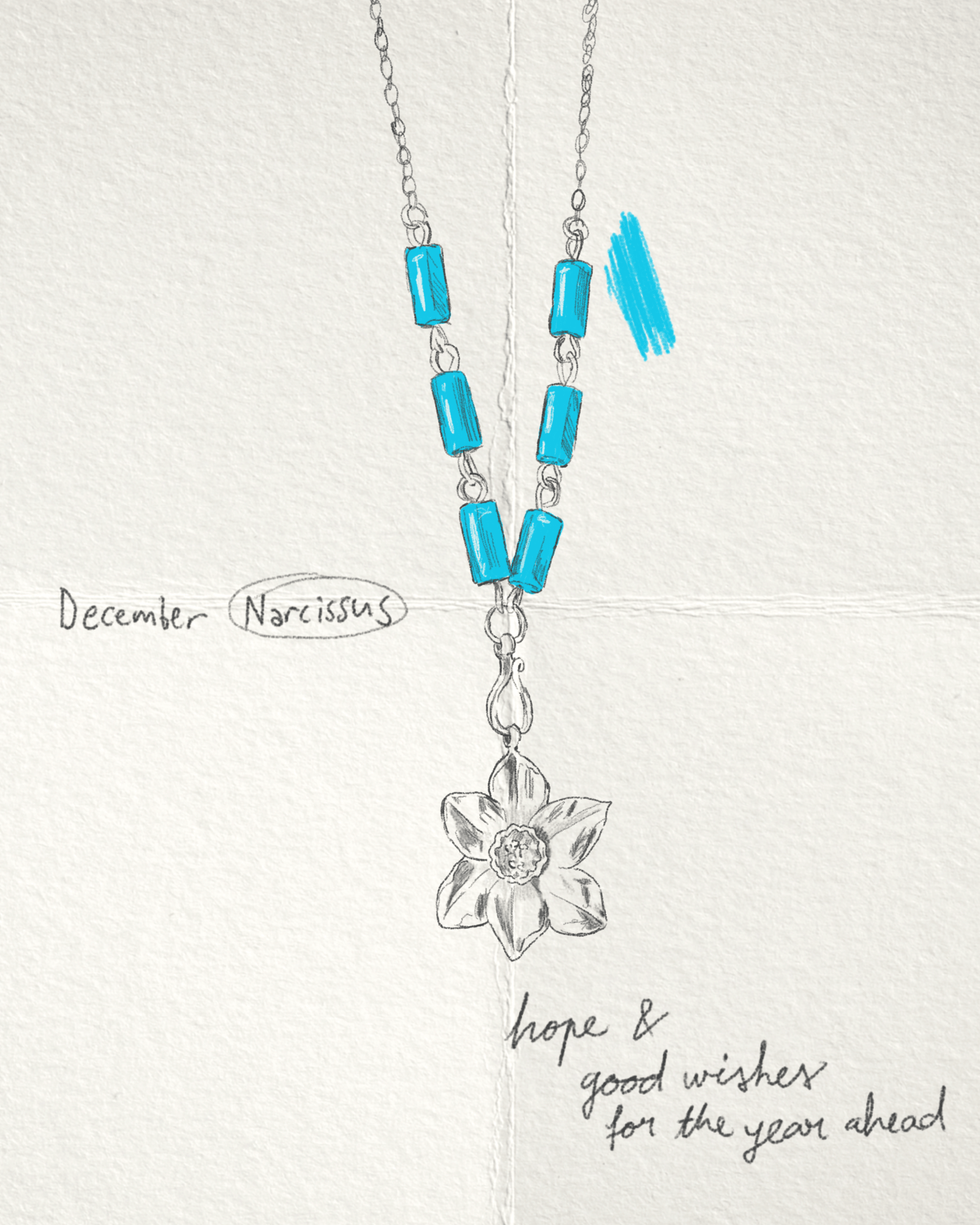 December Narcissus Birth Flower Necklace