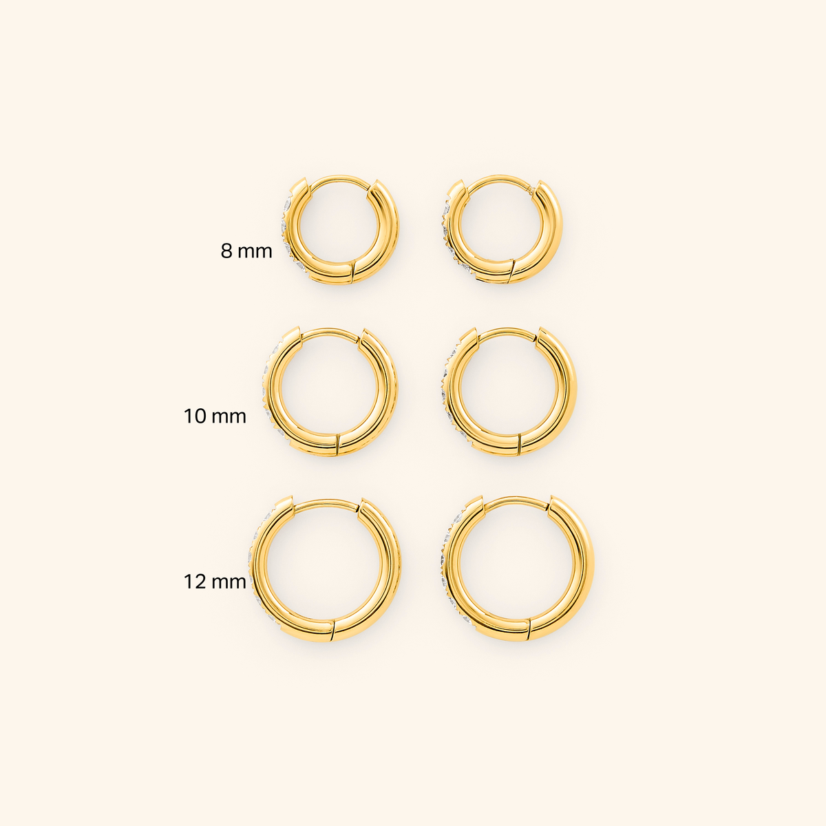 Pavé Chunky Huggie Hoops | 10mm