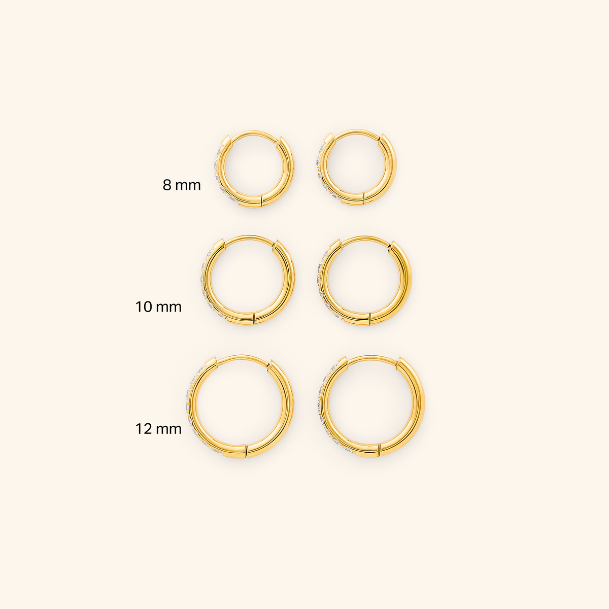 Pavé Huggie Hoops | 10mm