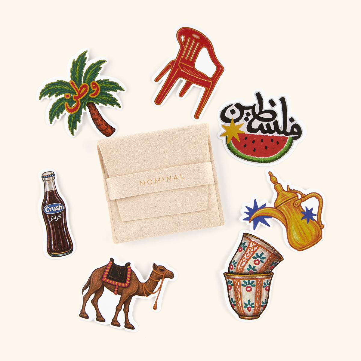 Packed in a Nominal microfiber pouch that can be repurposed to clean your jewelry, plus free stickers included in every order