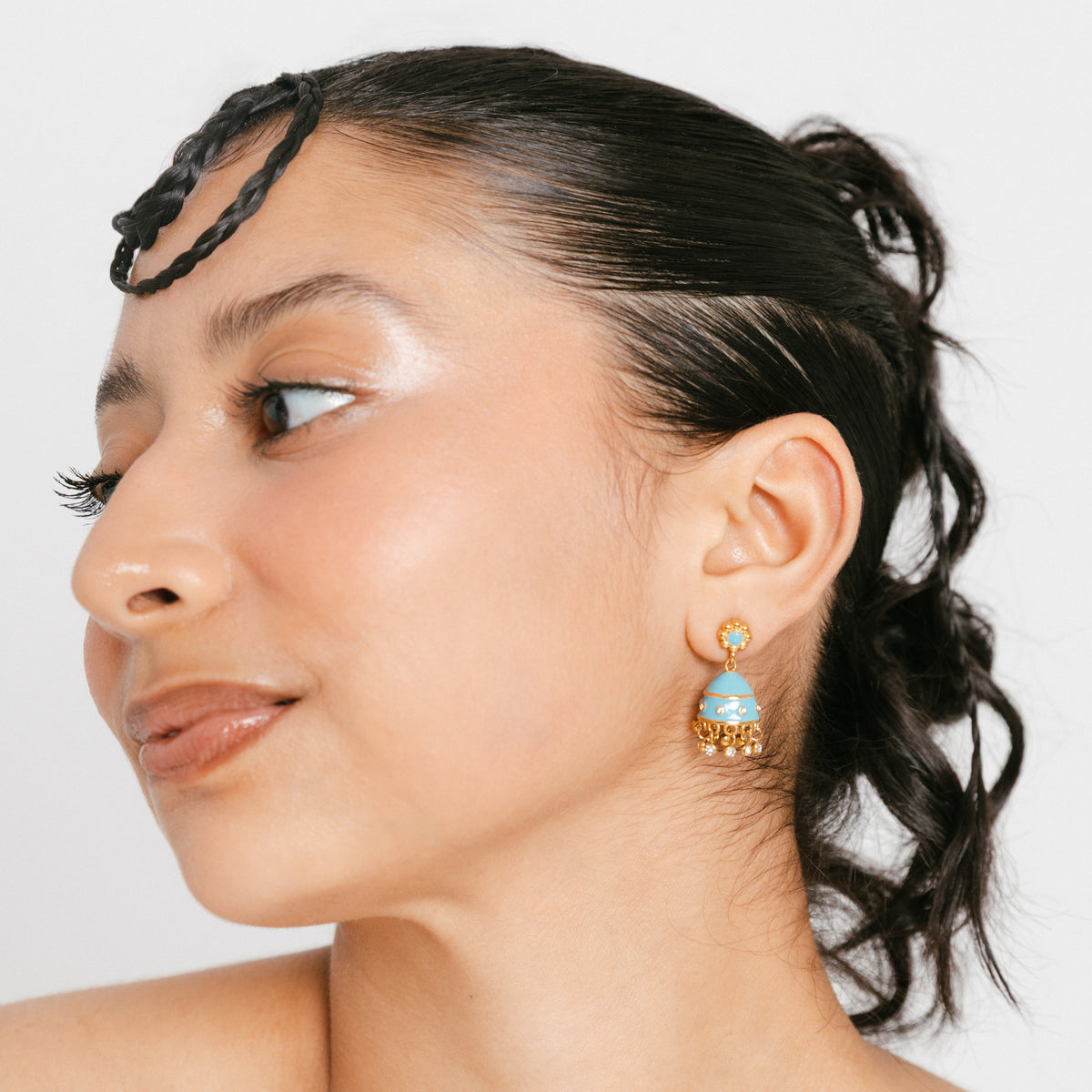 Blue Mini Jhumka Studs