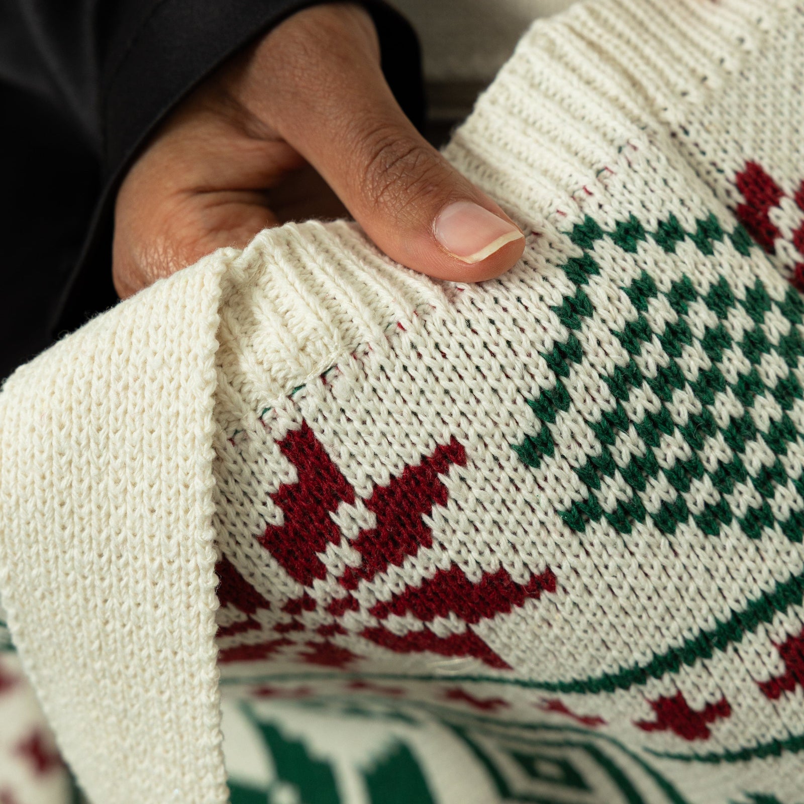 Close up of the design of the Knit Crochet Tatreez Tote