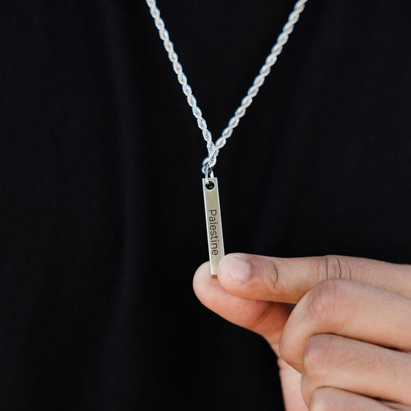 Palestine 3D Bar Necklace | Men - Nominal