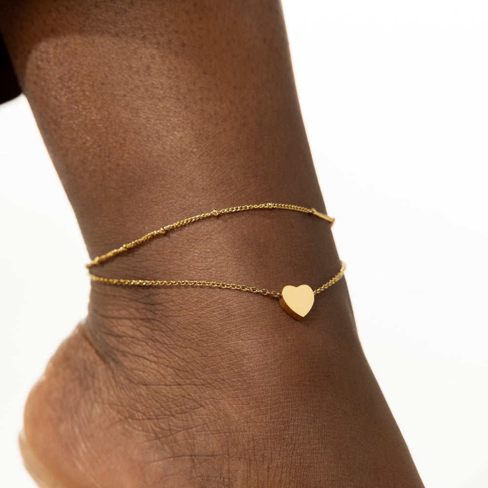 Gold heart anklet bracelet online