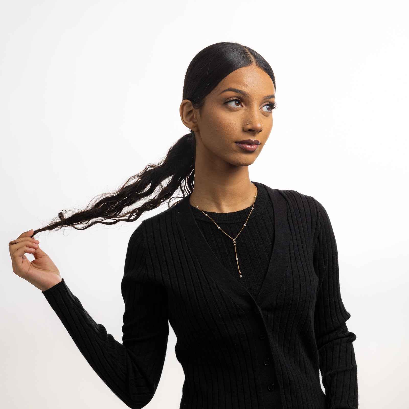 Dotted Pearl Lariat Necklace - Nominal