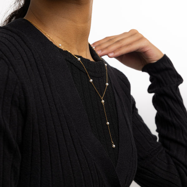 Dotted Pearl Lariat Necklace - Nominal