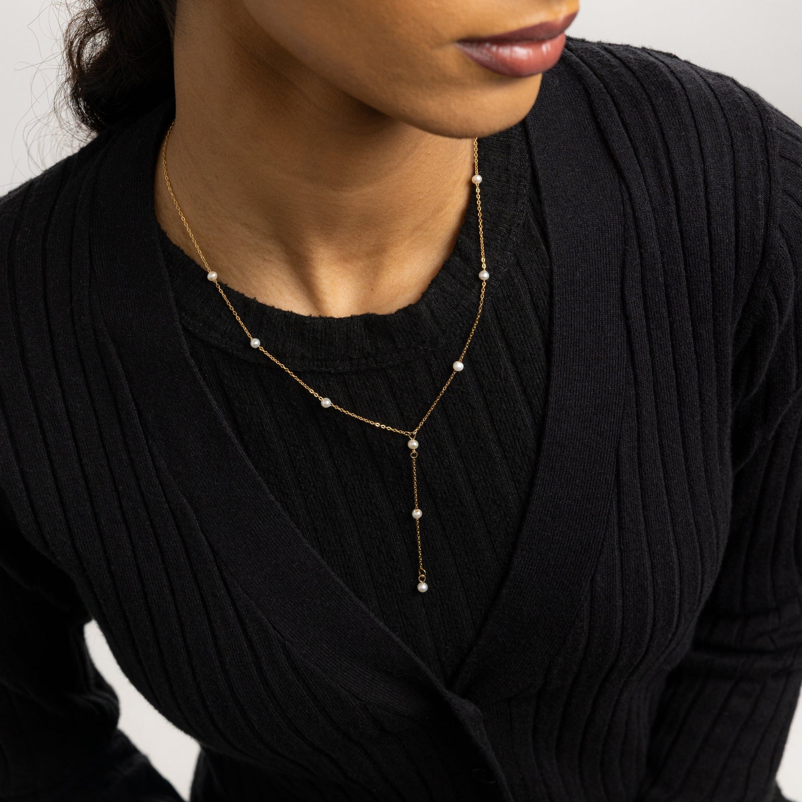 Dotted Pearl Lariat Necklace - Nominal