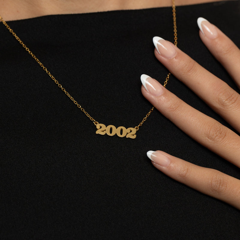 English Birth Year Necklace - Main Image