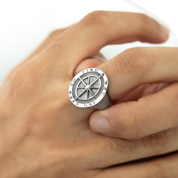 "Find a Way" Compass Ring | Men