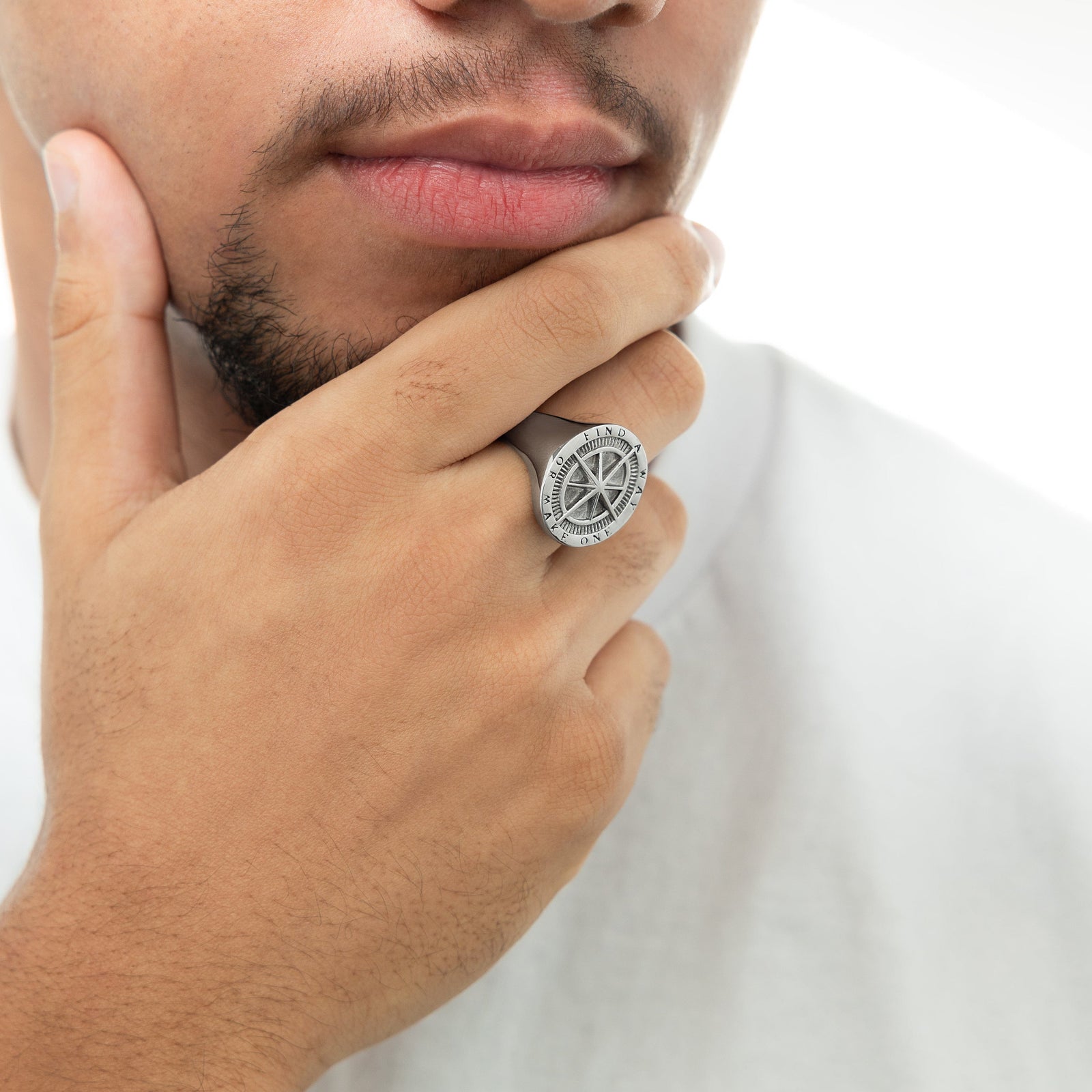 "Find a Way" Compass Ring | Men - Nominal