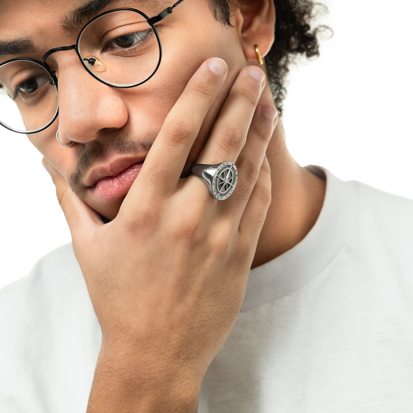 "Find a Way" Compass Ring | Men - Nominal
