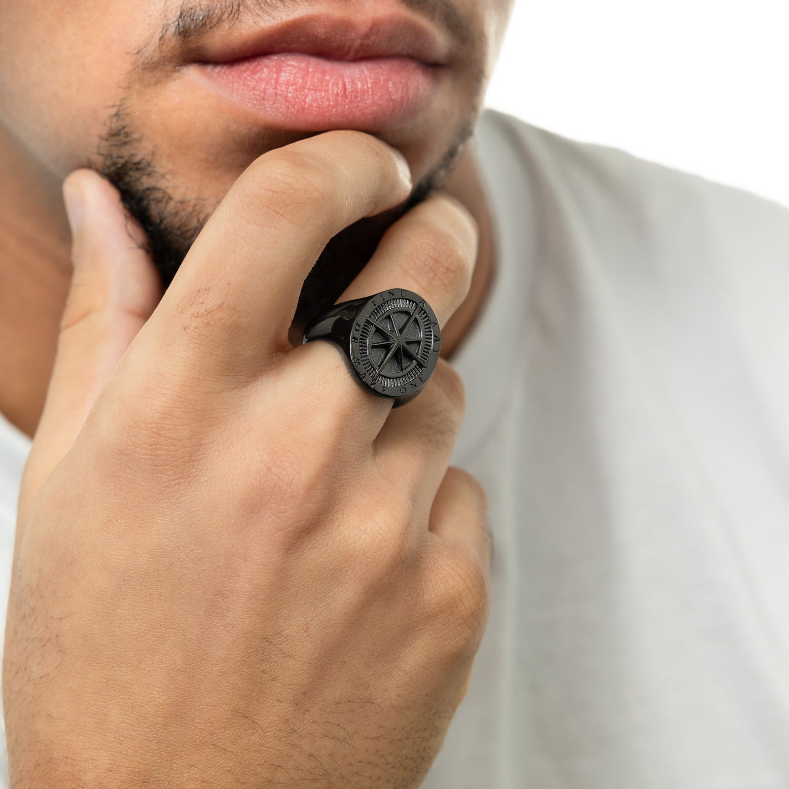"Find a Way" Compass Ring | Men - Nominal