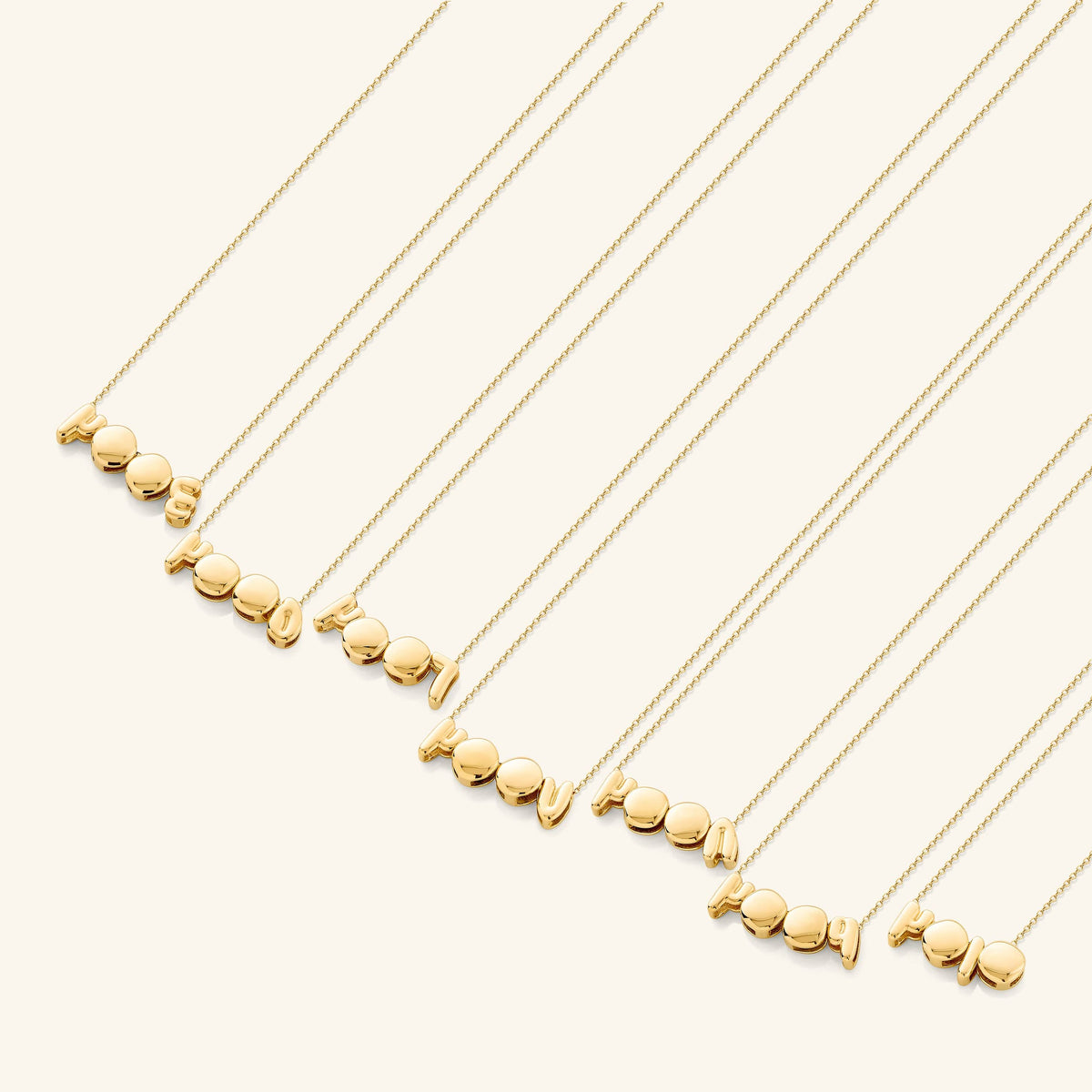 Arabic Bubble Birthyear Necklace 18K Gold Plated / 2004| Nominal