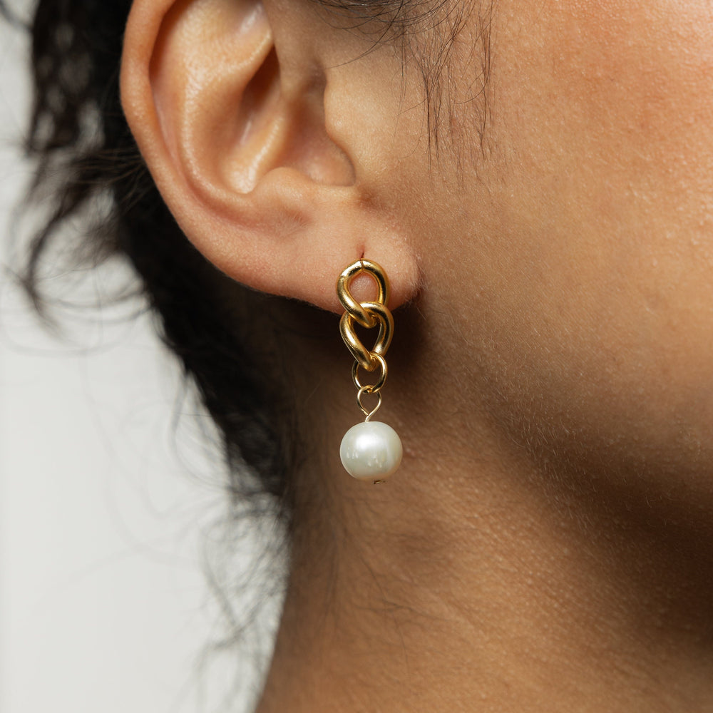 Hanging Pearl Earrings Silver Nominal