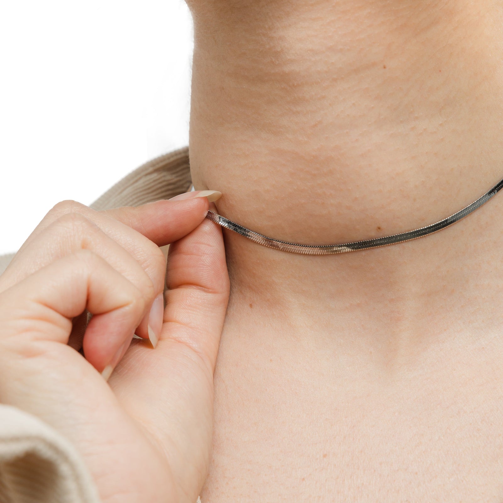 Herringbone Chain Choker - Nominal