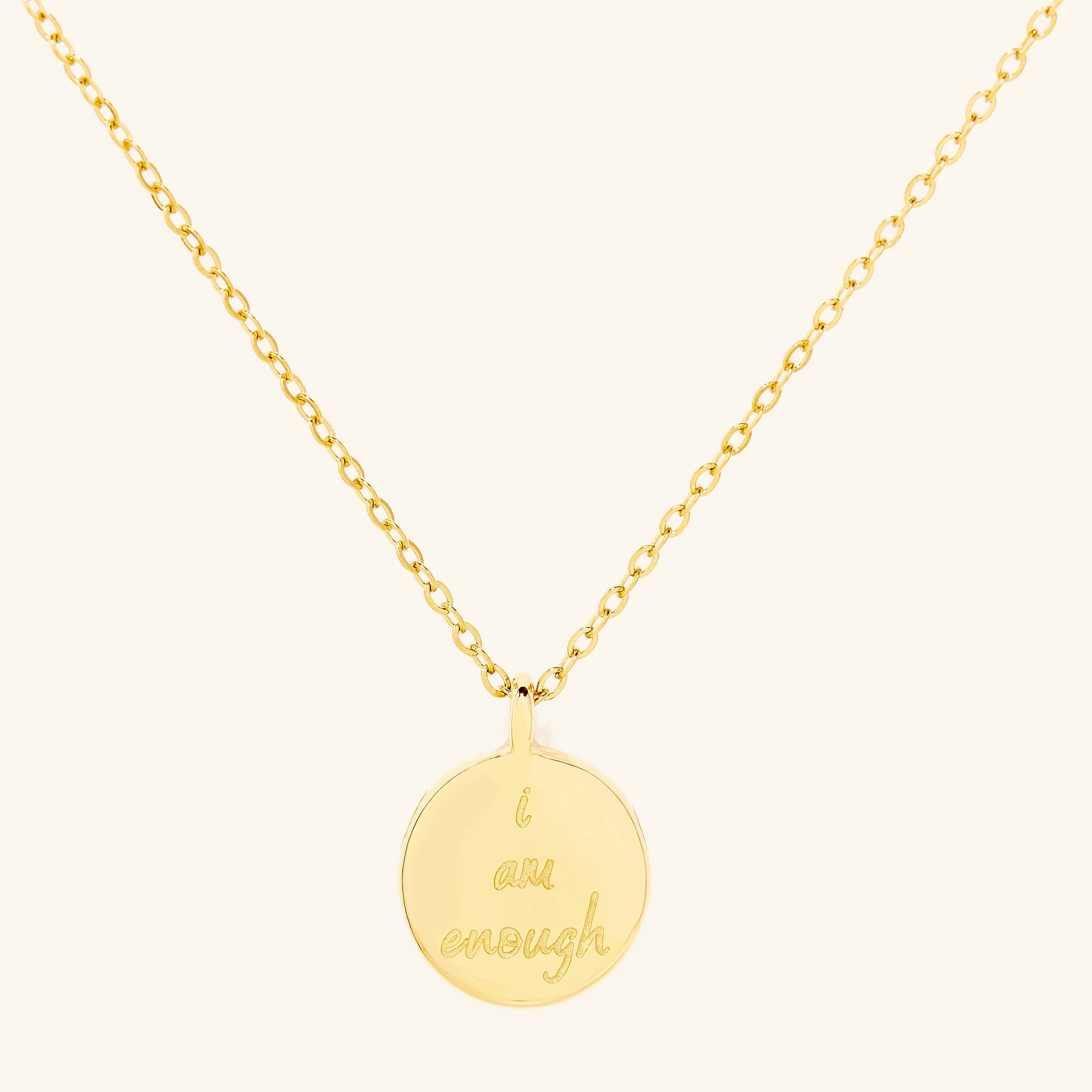 I am enough' Wax Stamp Pendant Necklace - Gold | NIKITA Jewellery