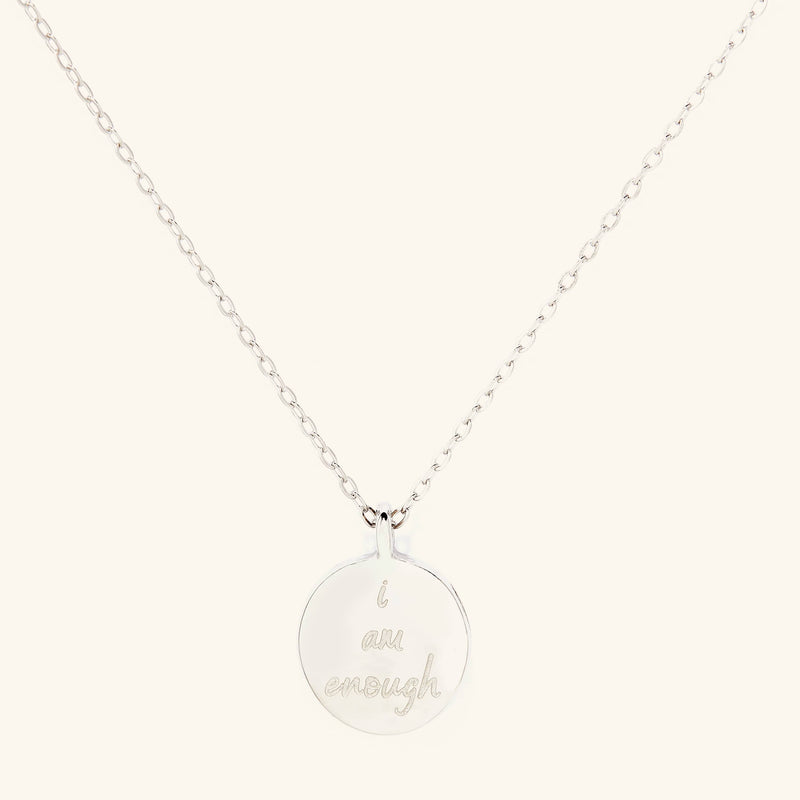 I Am Enough Semicolon Necklace 925 Sterling Silver Inspirational Arrow  Pendant M | eBay