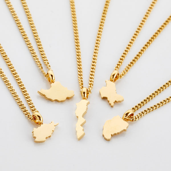 Country Map Necklace | Kids - Nominal