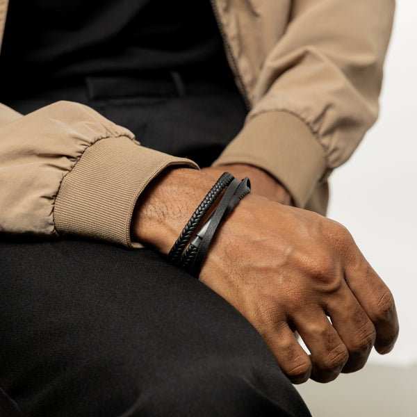 Layered Leather Bracelet | Men