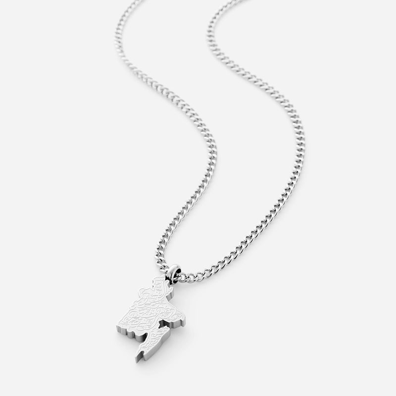 "With Hardship Comes Ease" Map Necklace | Men - Nominal