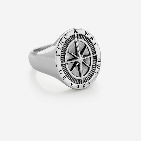 "Find a Way" Compass Ring | Men