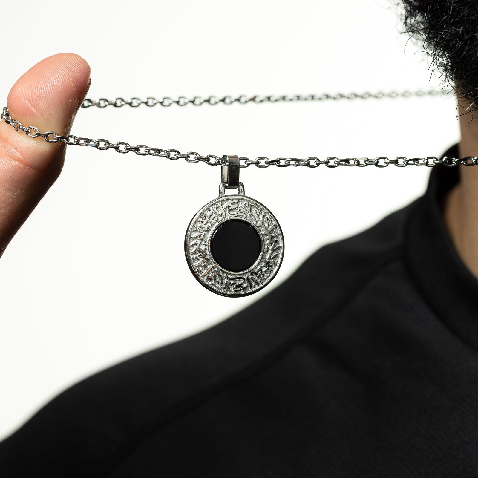 With Hardship Comes Ease Medallion | Black Onyx Stone - Nominal