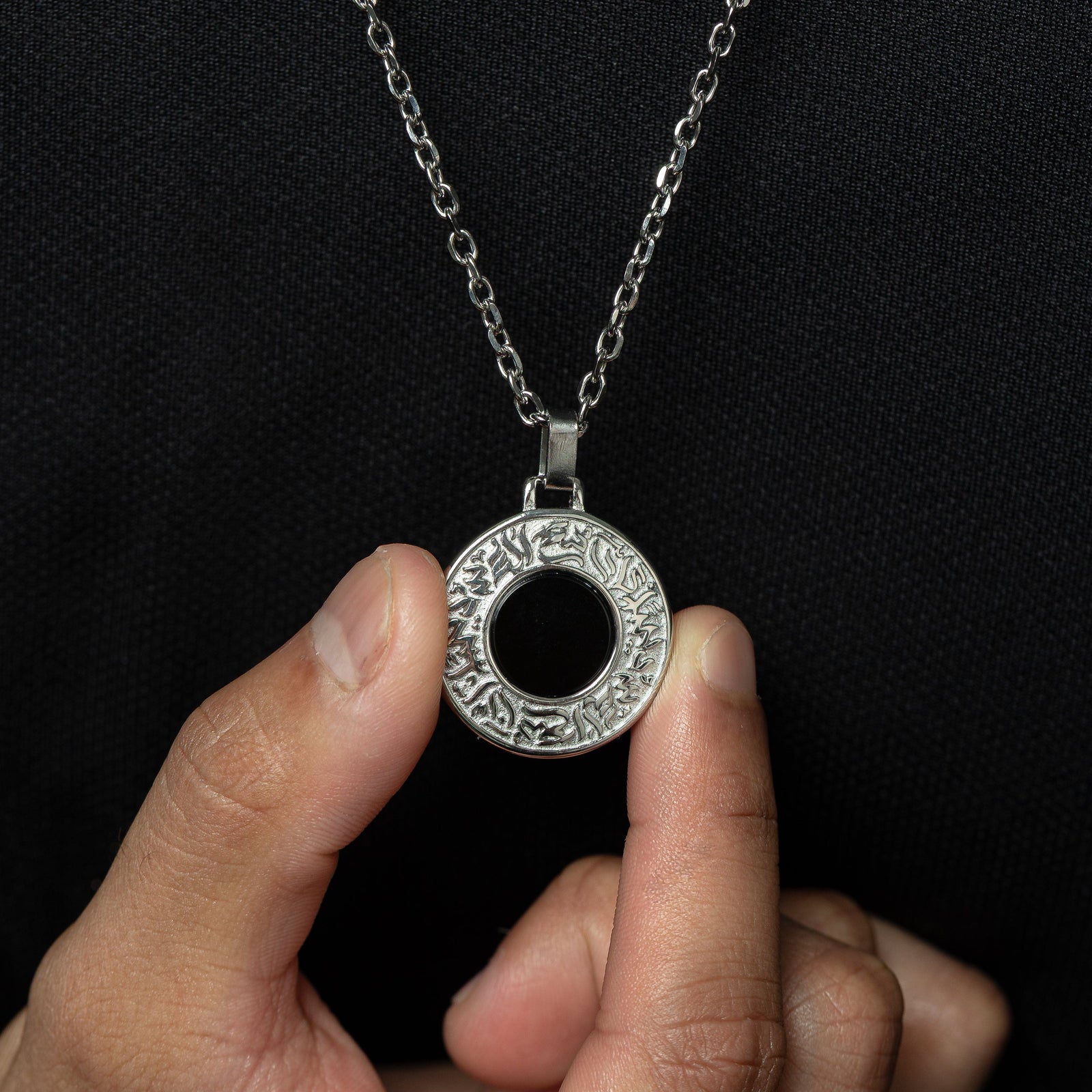 With Hardship Comes Ease Medallion | Black Onyx Stone - Nominal