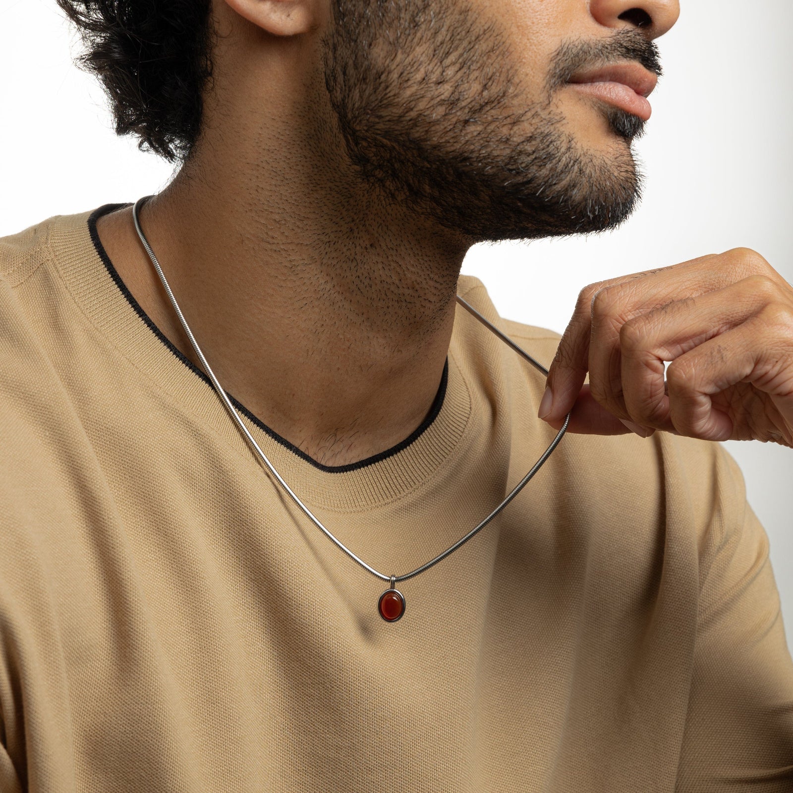 Aqeeq Necklace Men Nominal