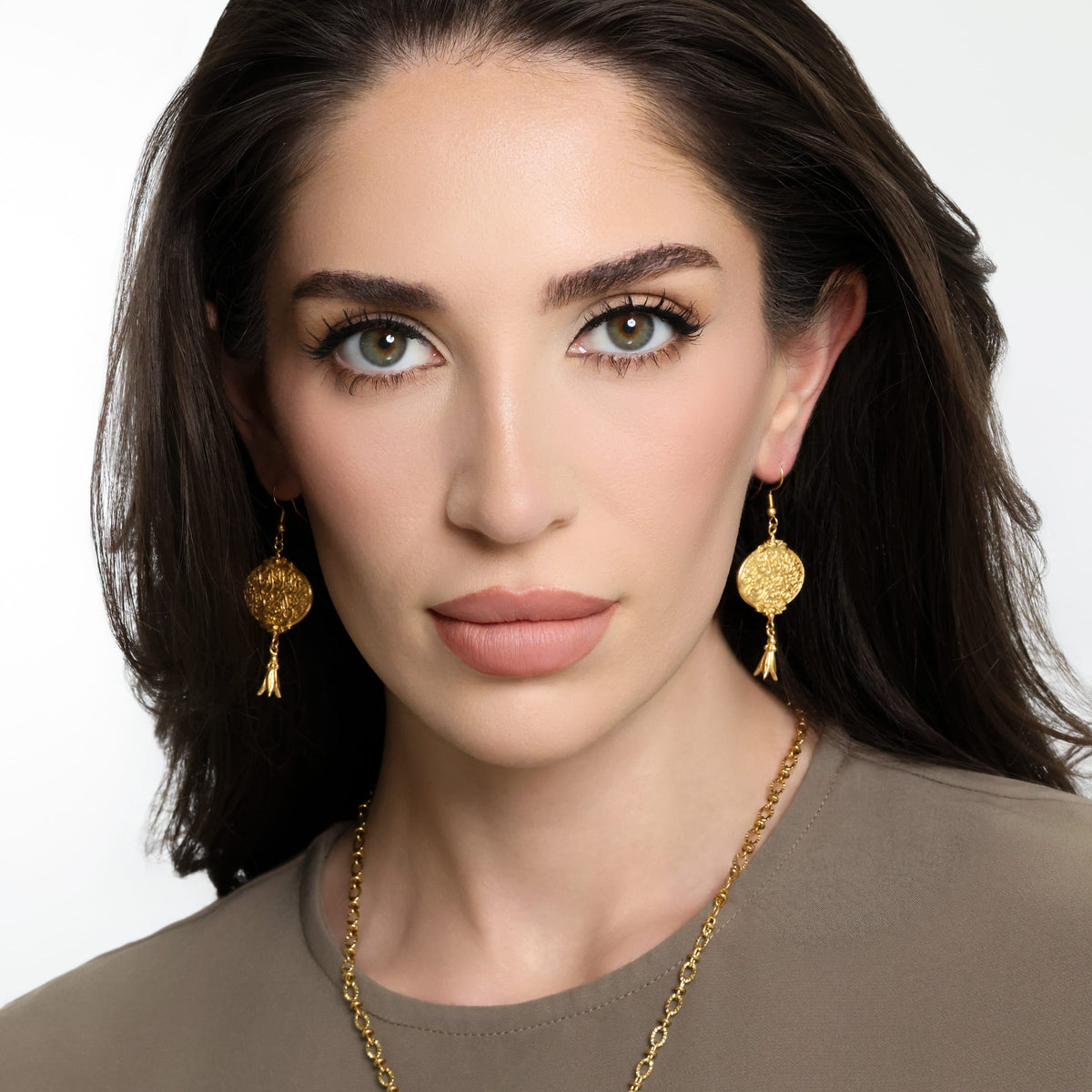 "Walk to Me, and I'll run to you" Medallion Earrings - Nominal