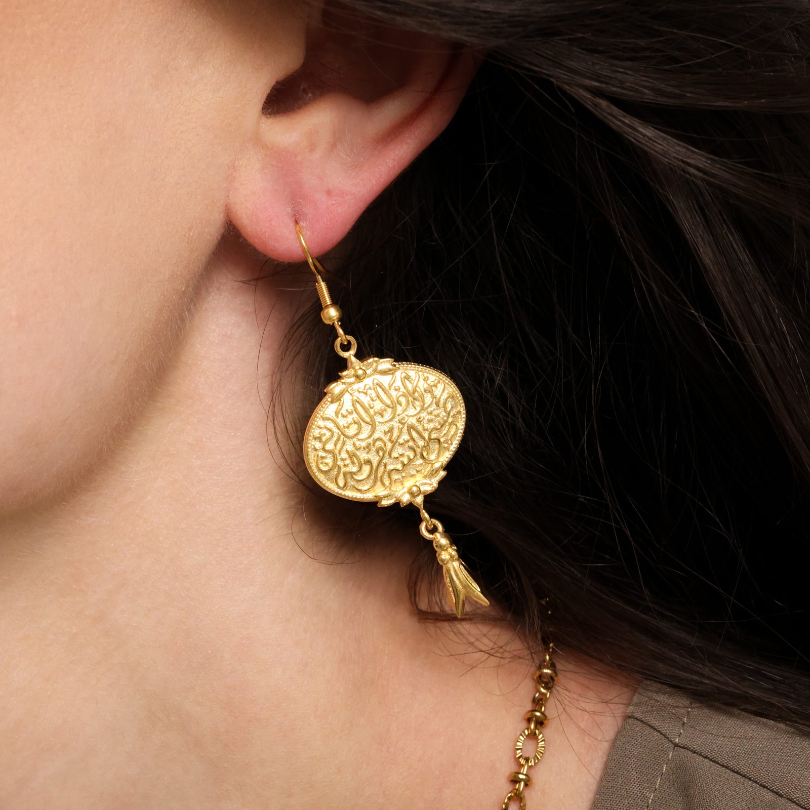 "Walk to Me, and I'll run to you" Medallion Earrings - Nominal