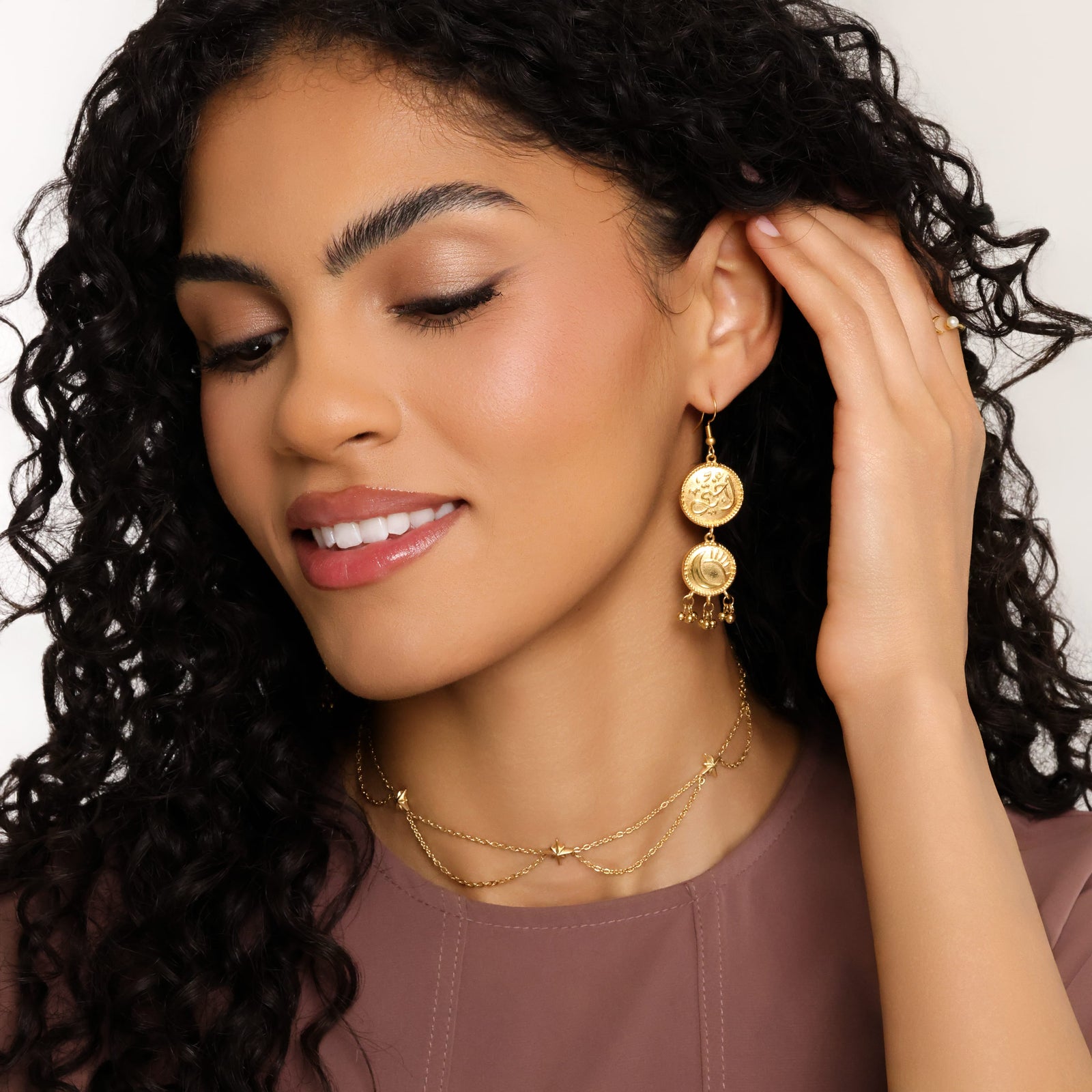 "My Sister" Sun & Moon Coin Earrings - Nominal