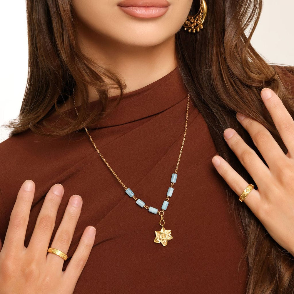 March Daffodil Birth Flower Necklace