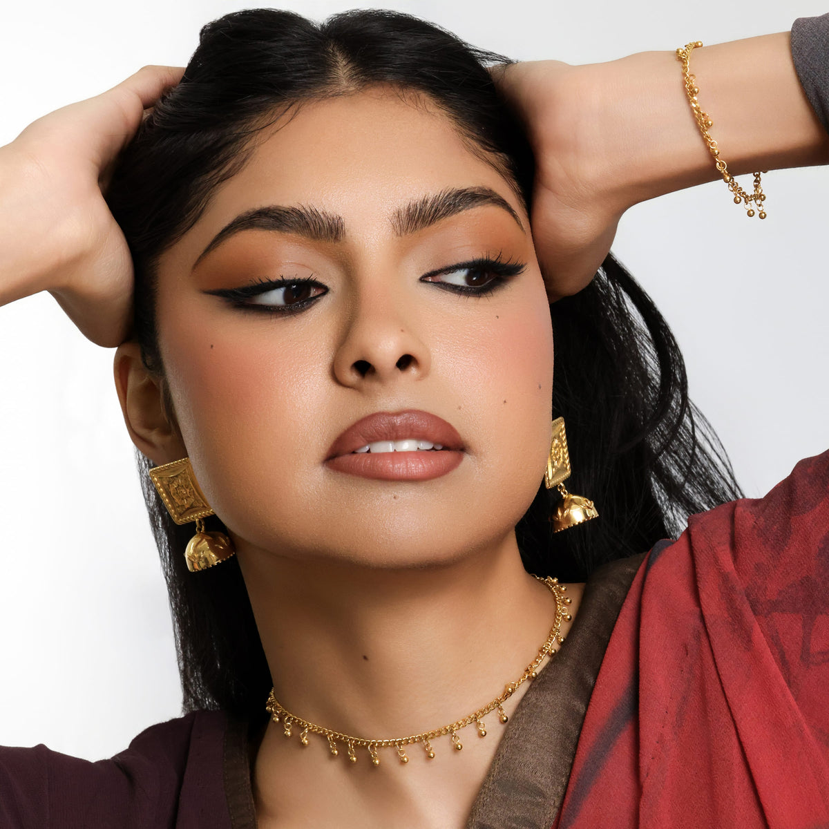 Dangling Dotted Choker on model