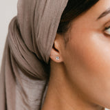 Tennis Earrings on model