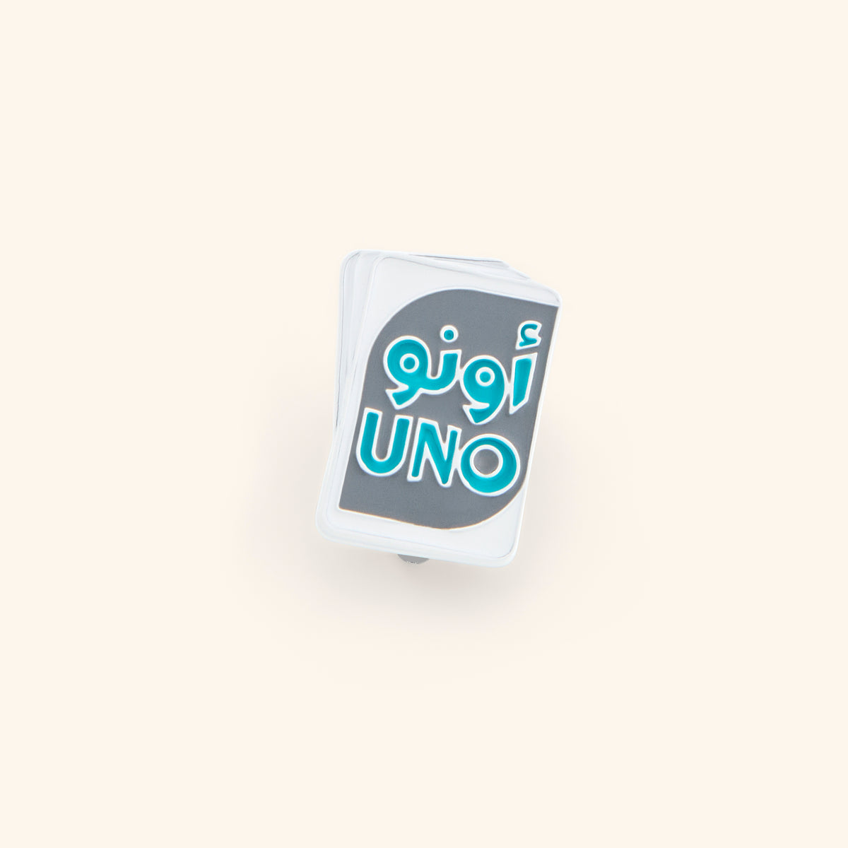 18k gold-plated Arabic Uno Card Pin set on a light background. 