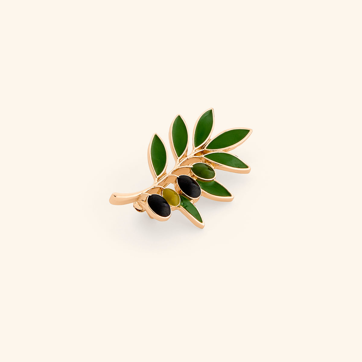 18k gold-plated Palestinian Olive Branch Pin set on a light background. 