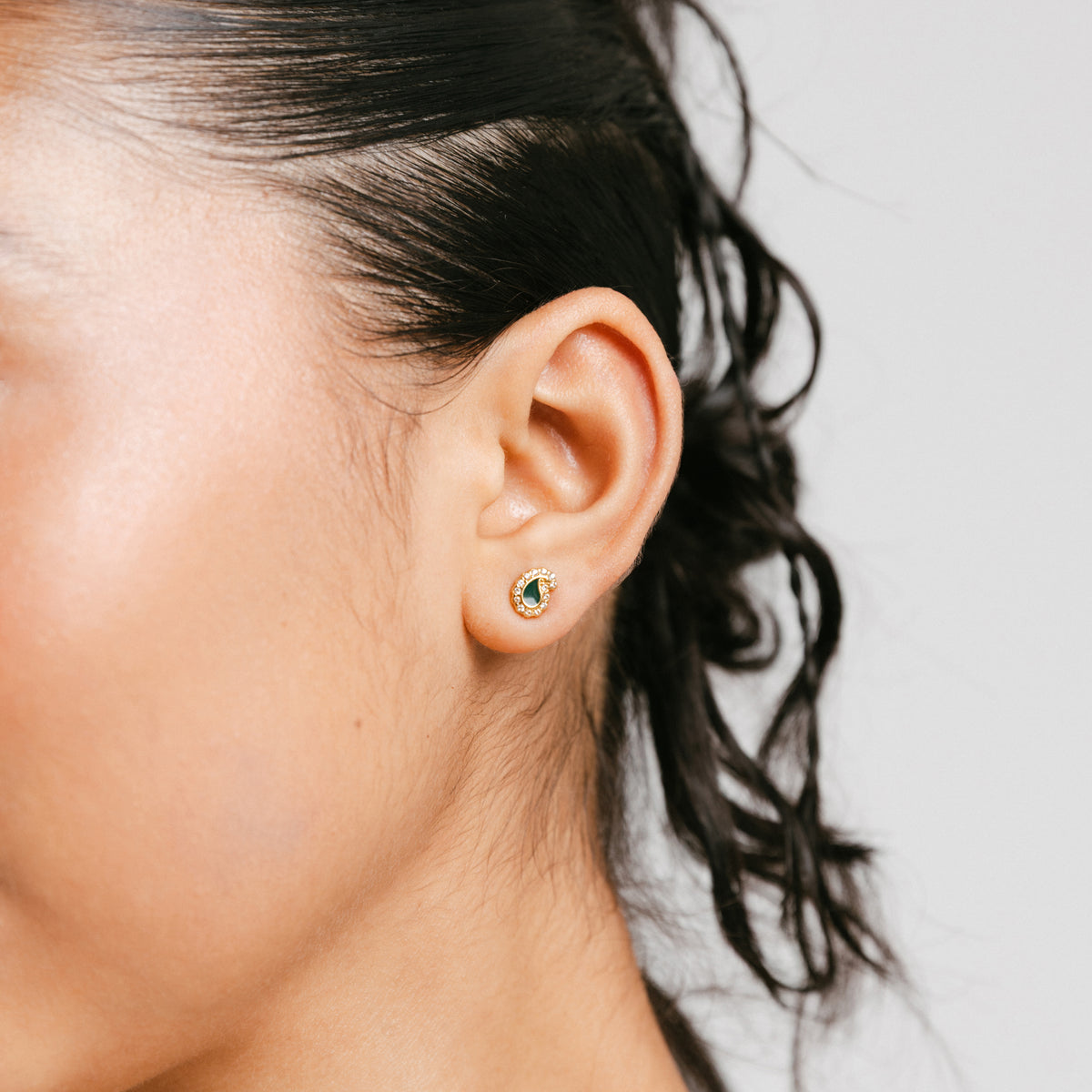 Paisley Enamel Studs