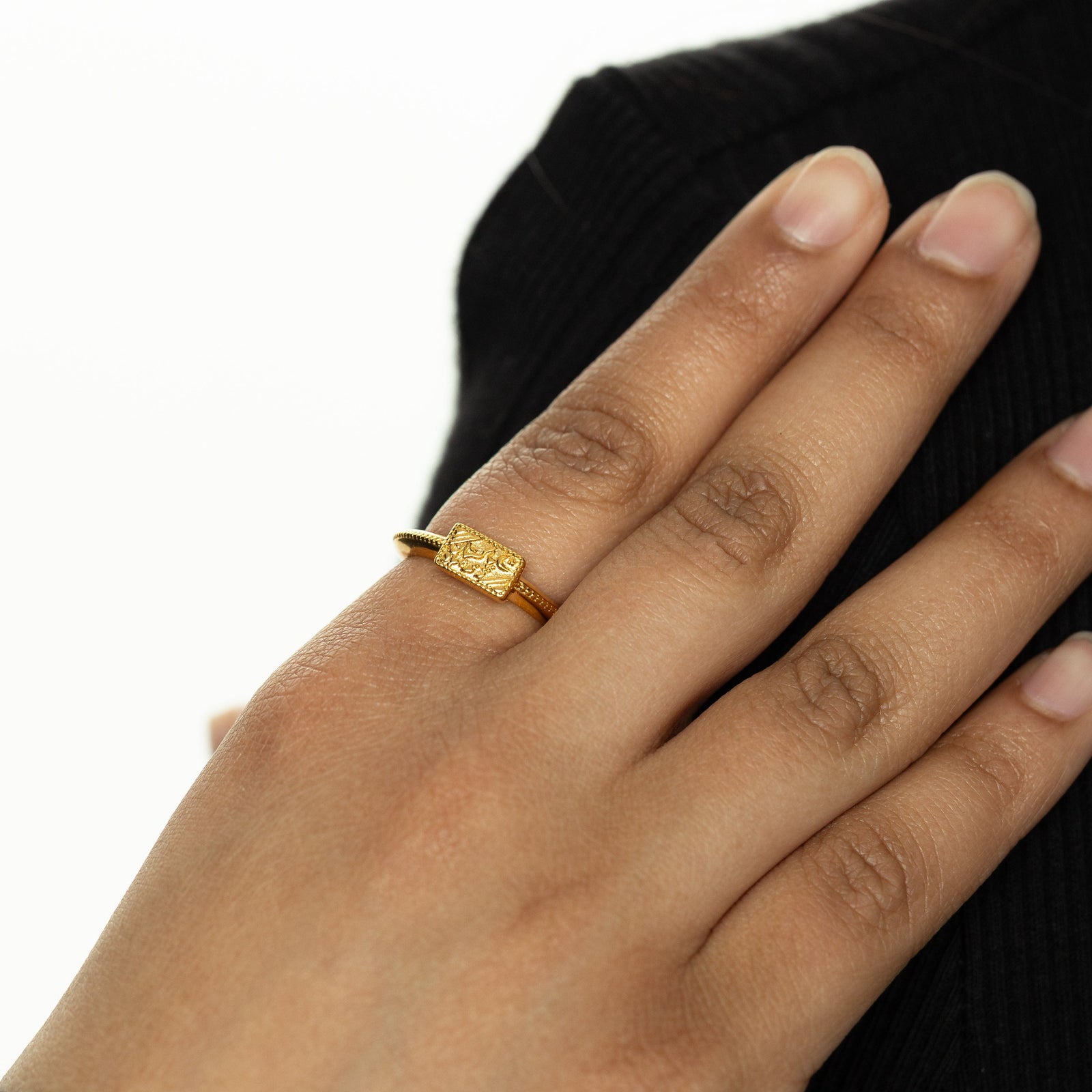 TOY RING\"Ｐ\" GOLD ENGRAVED 常田 TOY RING 