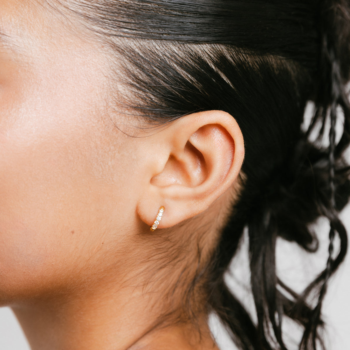 Pavé Huggie Hoops | 8mm