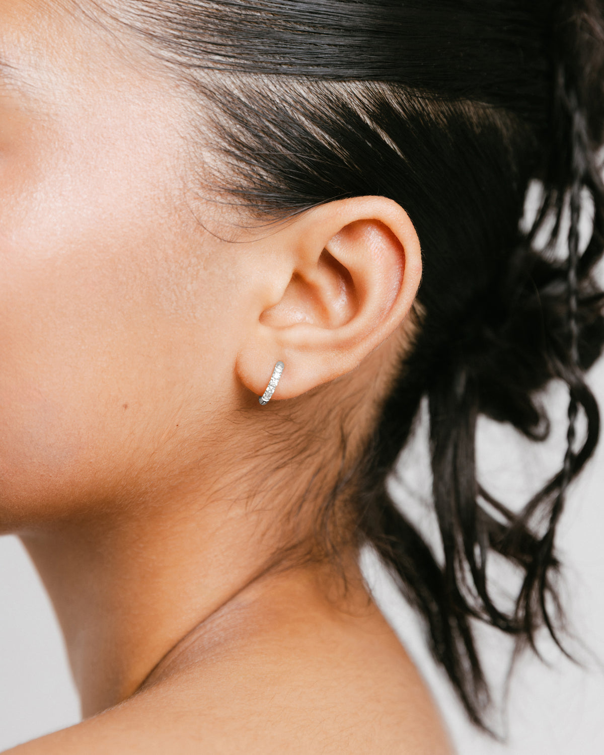 Pavé Huggie Hoops | 8mm