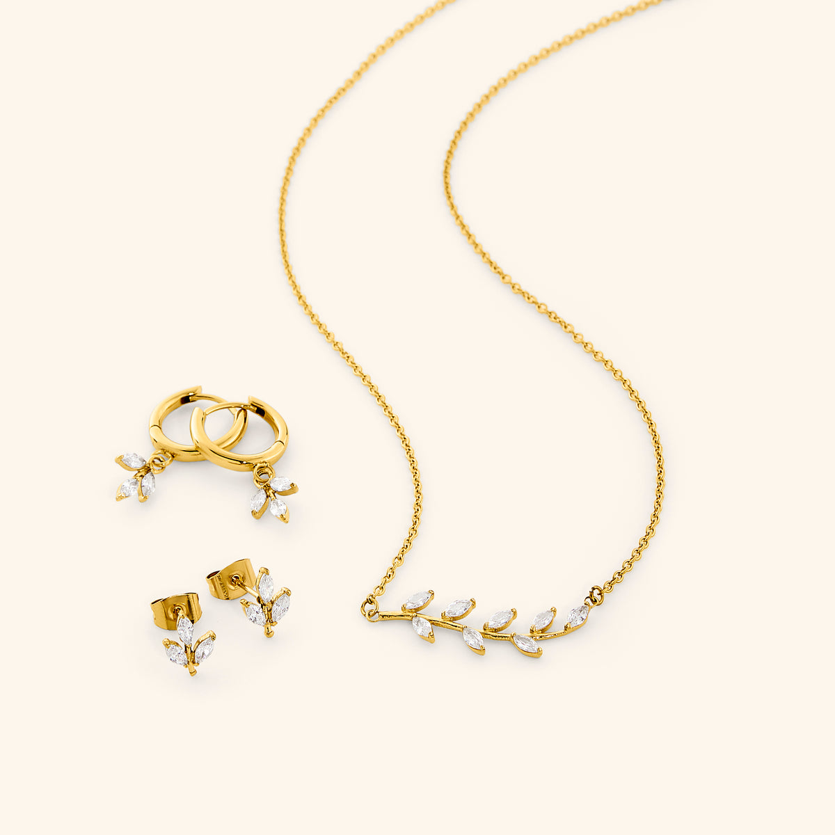 Pavé Olive Branch Set - Nominal