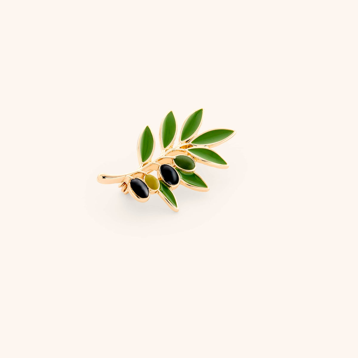 18k gold-plated Palestinian Olive Branch Pin set on a light background. 